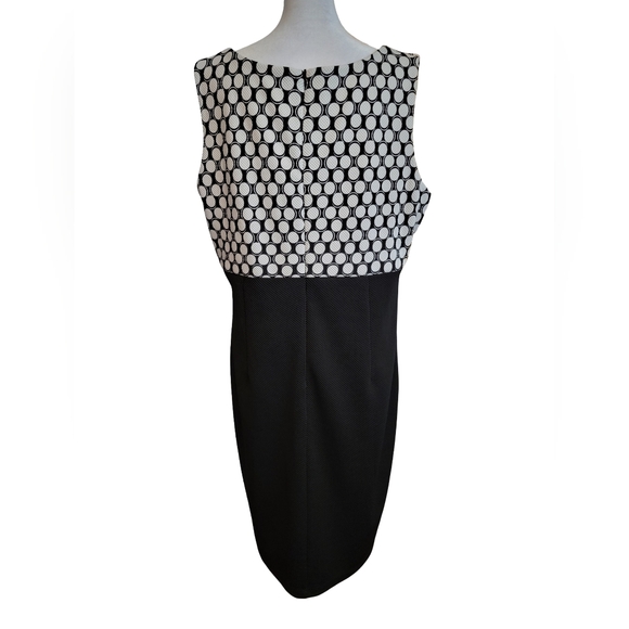 Danny & Nicole Size 16W Black and White Sheath Sleeveless Midi Dress - Picture 4 of 8